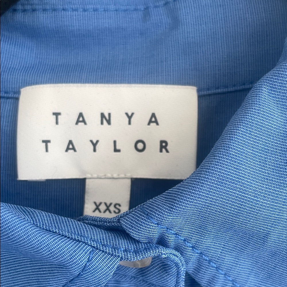 Tanya Taylor Blue Blouse with Pink and Striped Accents - Picture 2 of 5